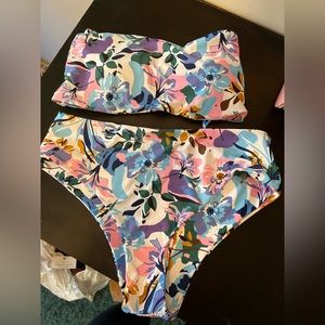 Floral Strapless Bikini